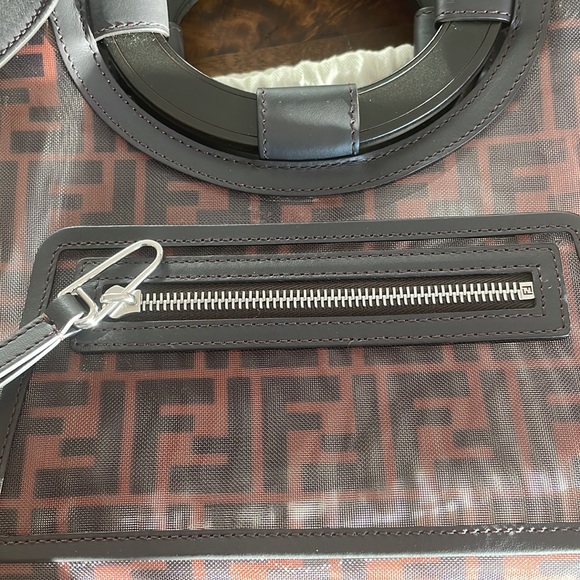 Fendi Runaway FF Mesh and Leather Bag - Picture 10 of 12